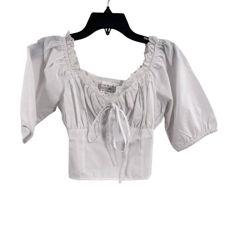Daisy Street White Cropped Blouse New‎ Small
